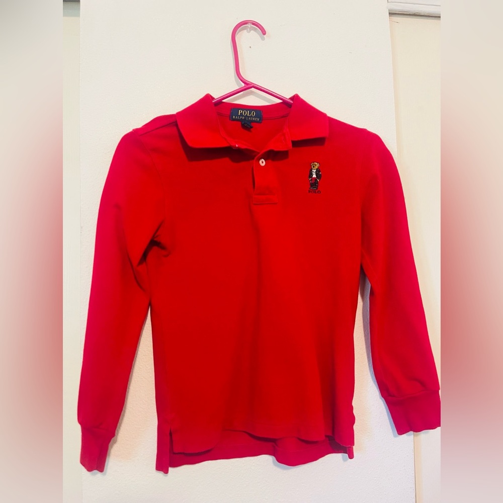 Boys red polo shirt